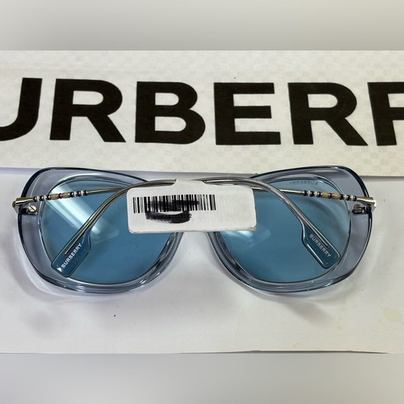 New Burberry B4375 4023/80 Eugenie Azure Blue Sunglasses. Blue lenses. main image 6